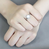 No Plating Stainless Steel Ring with AAA Grade CZ  in Clear