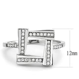 No Plating Stainless Steel Ring with AAA Grade CZ  in Clear
