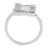 No Plating Stainless Steel Ring with AAA Grade CZ  in Clear