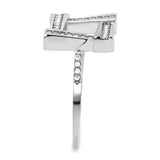 No Plating Stainless Steel Ring with AAA Grade CZ  in Clear