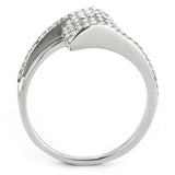 No Plating Stainless Steel Ring with AAA Grade CZ  in Clear