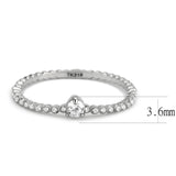 No Plating Stainless Steel Ring with AAA Grade CZ  in Clear