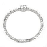 No Plating Stainless Steel Ring with AAA Grade CZ  in Clear