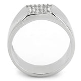 No Plating Stainless Steel Ring with AAA Grade CZ  in Clear