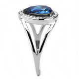 High polished (no plating) Stainless Steel Ring with Top Grade Crystal  in Montana