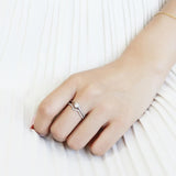 High polished (no plating) Stainless Steel Ring with AAA Grade CZ  in Clear