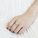 High polished (no plating) Stainless Steel Ring with AAA Grade CZ  in Clear