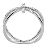 High polished (no plating) Stainless Steel Ring with AAA Grade CZ  in Clear