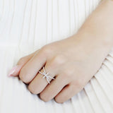 High polished (no plating) Stainless Steel Ring with AAA Grade CZ  in Clear