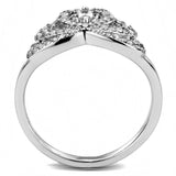 High polished (no plating) Stainless Steel Ring with AAA Grade CZ  in Clear