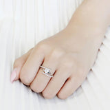 High polished (no plating) Stainless Steel Ring with AAA Grade CZ  in Clear