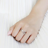 High polished (no plating) Stainless Steel Ring with AAA Grade CZ  in Clear