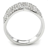 High polished (no plating) Stainless Steel Ring with AAA Grade CZ  in Clear
