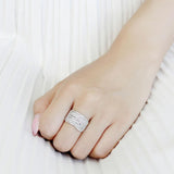 High polished (no plating) Stainless Steel Ring with AAA Grade CZ  in Clear