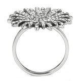 High polished (no plating) Stainless Steel Ring with AAA Grade CZ  in Clear