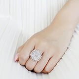 High polished (no plating) Stainless Steel Ring with AAA Grade CZ  in Clear