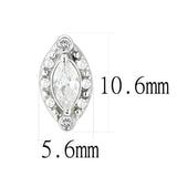 High polished (no plating) Stainless Steel Earrings with AAA Grade CZ  in Clear
