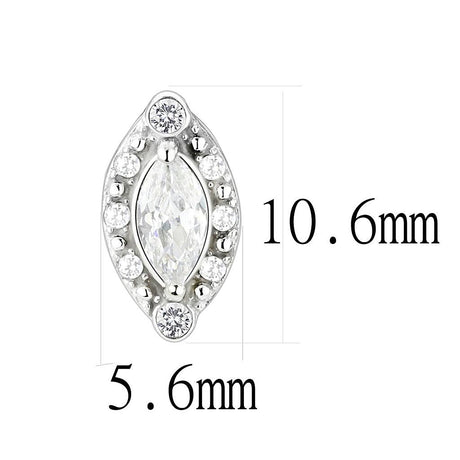High polished (no plating) Stainless Steel Earrings with AAA Grade CZ  in Clear