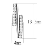 High polished (no plating) Stainless Steel Earrings with AAA Grade CZ  in Clear