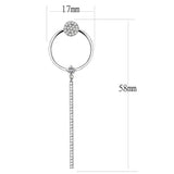High polished (no plating) Stainless Steel Earrings with AAA Grade CZ  in Clear