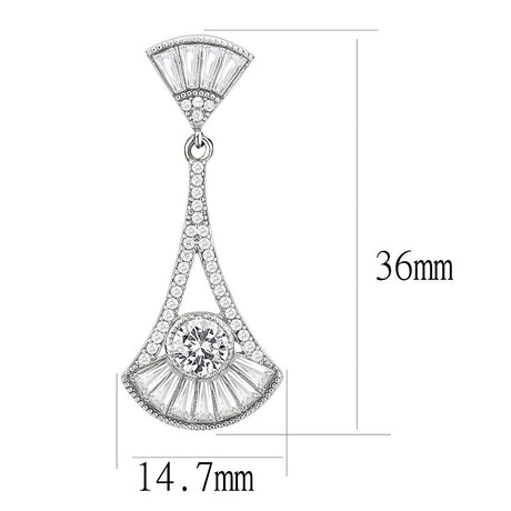 High polished (no plating) Stainless Steel Earrings with AAA Grade CZ  in Clear