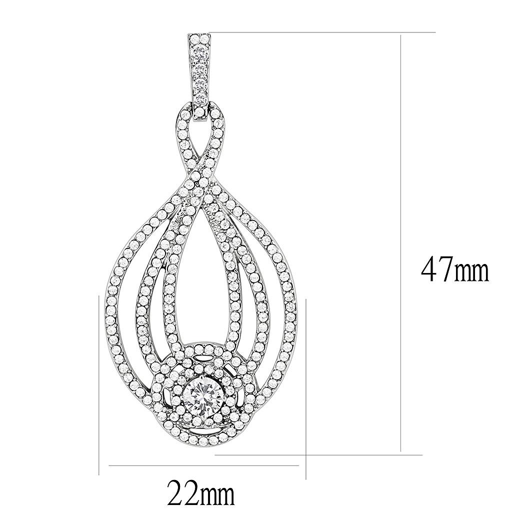 High polished (no plating) Stainless Steel Earrings with AAA Grade CZ  in Clear
