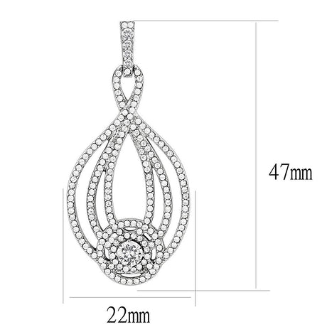 High polished (no plating) Stainless Steel Earrings with AAA Grade CZ  in Clear