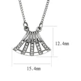 High polished (no plating) Stainless Steel Chain Pendant with AAA Grade CZ  in Clear