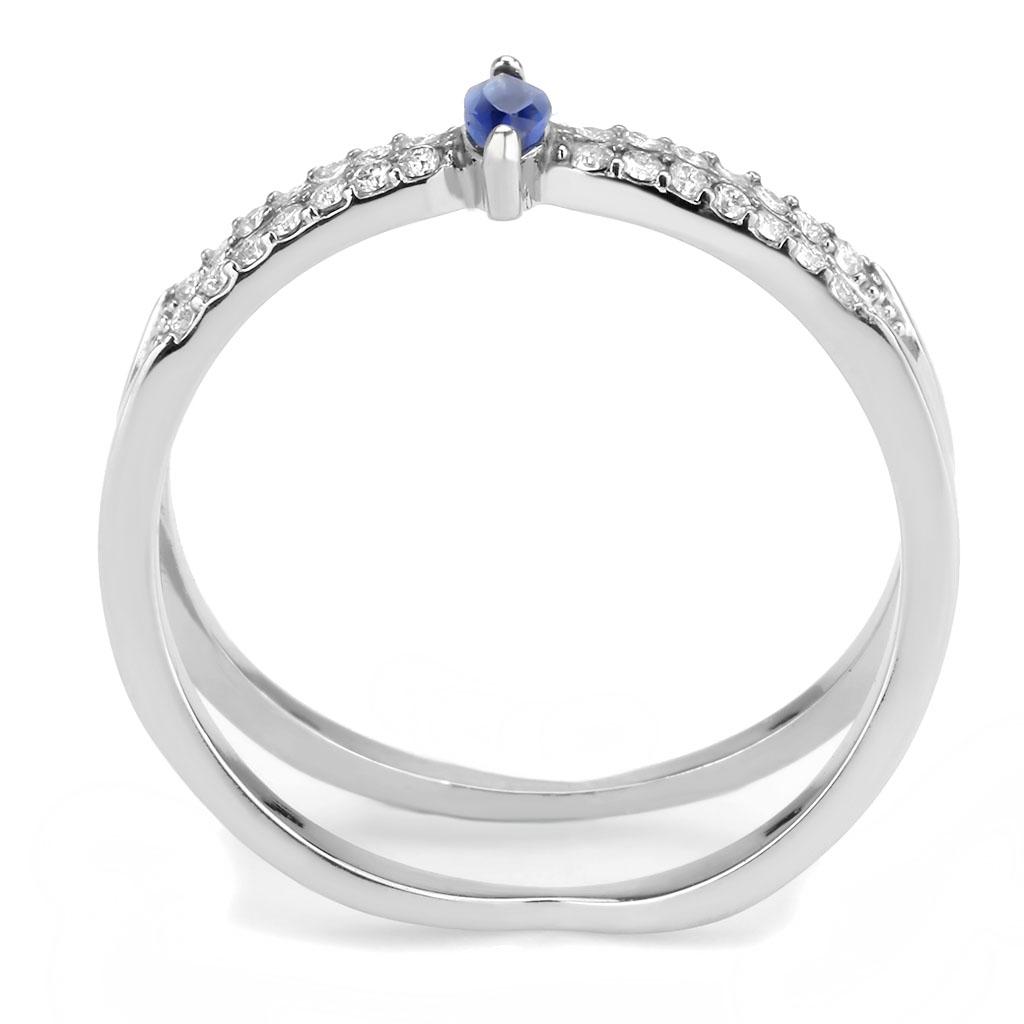 High polished (no plating) Stainless Steel Ring with Synthetic  in Montana