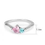 High polished (no plating) Stainless Steel Ring with AAA Grade CZ  in Multi Color