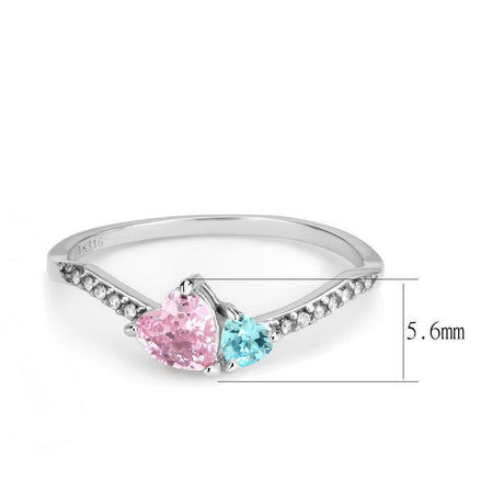 High polished (no plating) Stainless Steel Ring with AAA Grade CZ  in Multi Color