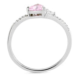 High polished (no plating) Stainless Steel Ring with AAA Grade CZ  in Rose