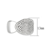 High polished (no plating) Stainless Steel Ring with AAA Grade CZ in Clear