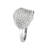 High polished (no plating) Stainless Steel Ring with AAA Grade CZ in Clear