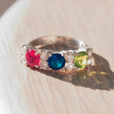 925 Sterling Silver, AAA CZ , Multi Color - 40604