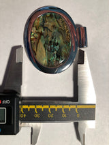 Rhodium Plated 925 Sterling Silver Pendant with Natural Conch in Rainbow color