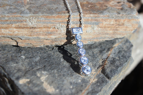 Rhodium Plating 925 Sterling Silver Chain Pendant with AAA CZ in Clear