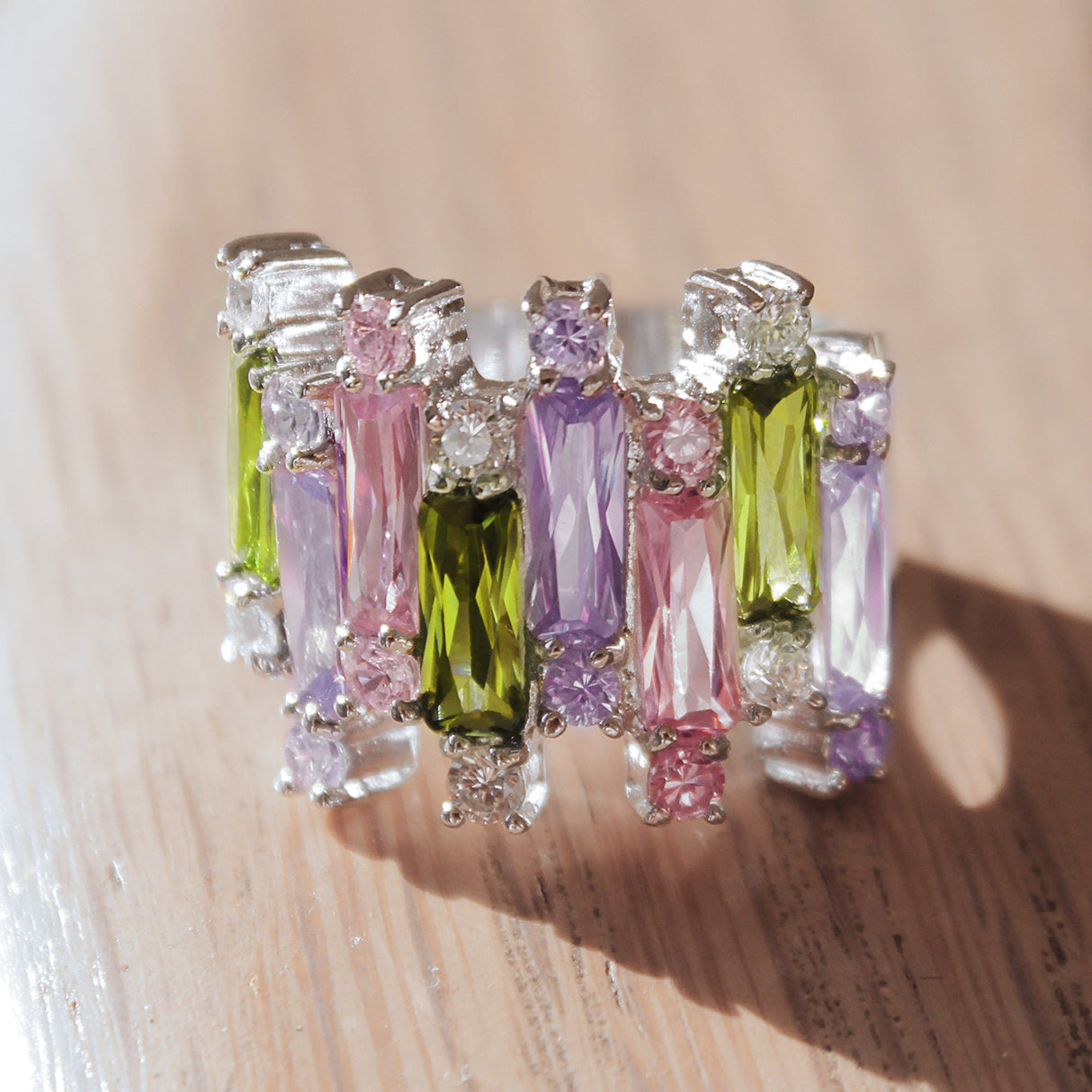 925 Sterling Silver, AAA CZ , Multi Color - 37611