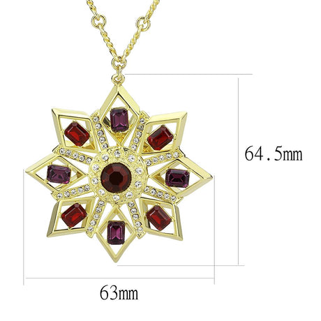 Gold Brass Chain Pendant with Top Grade Crystal  in Multi Color
