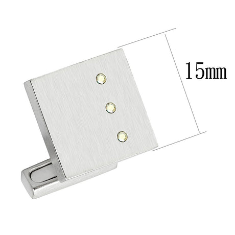 Rhodium Brass Cufflink with Top Grade Crystal  in Aurora Borealis (Rainbow Effect)