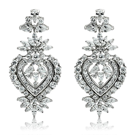 Rhodium Brass Jewelry Sets with AAA Grade CZ  in Clear