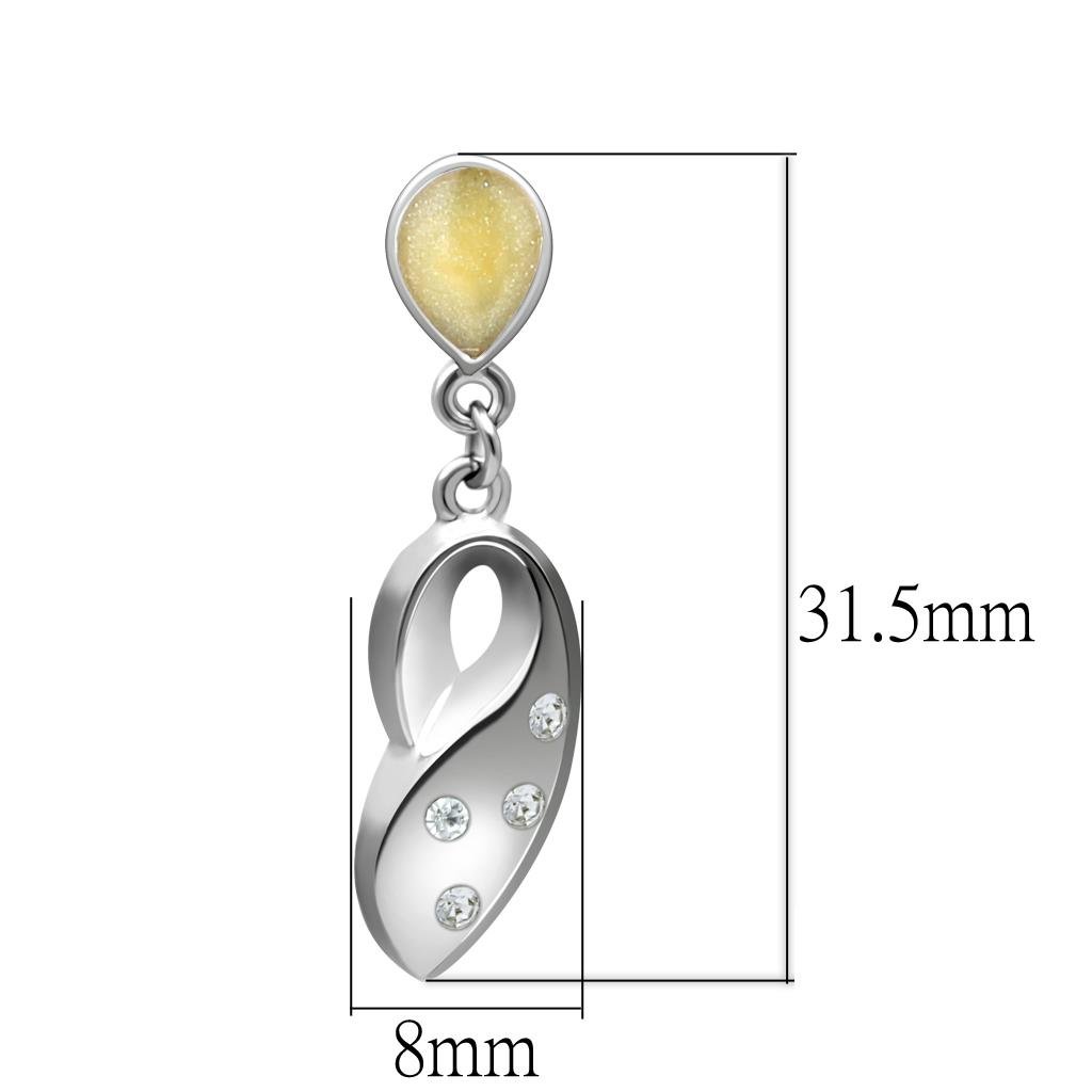 Rhodium White Metal Earrings with Top Grade Crystal  in Clear