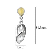 Rhodium White Metal Earrings with Top Grade Crystal  in Clear