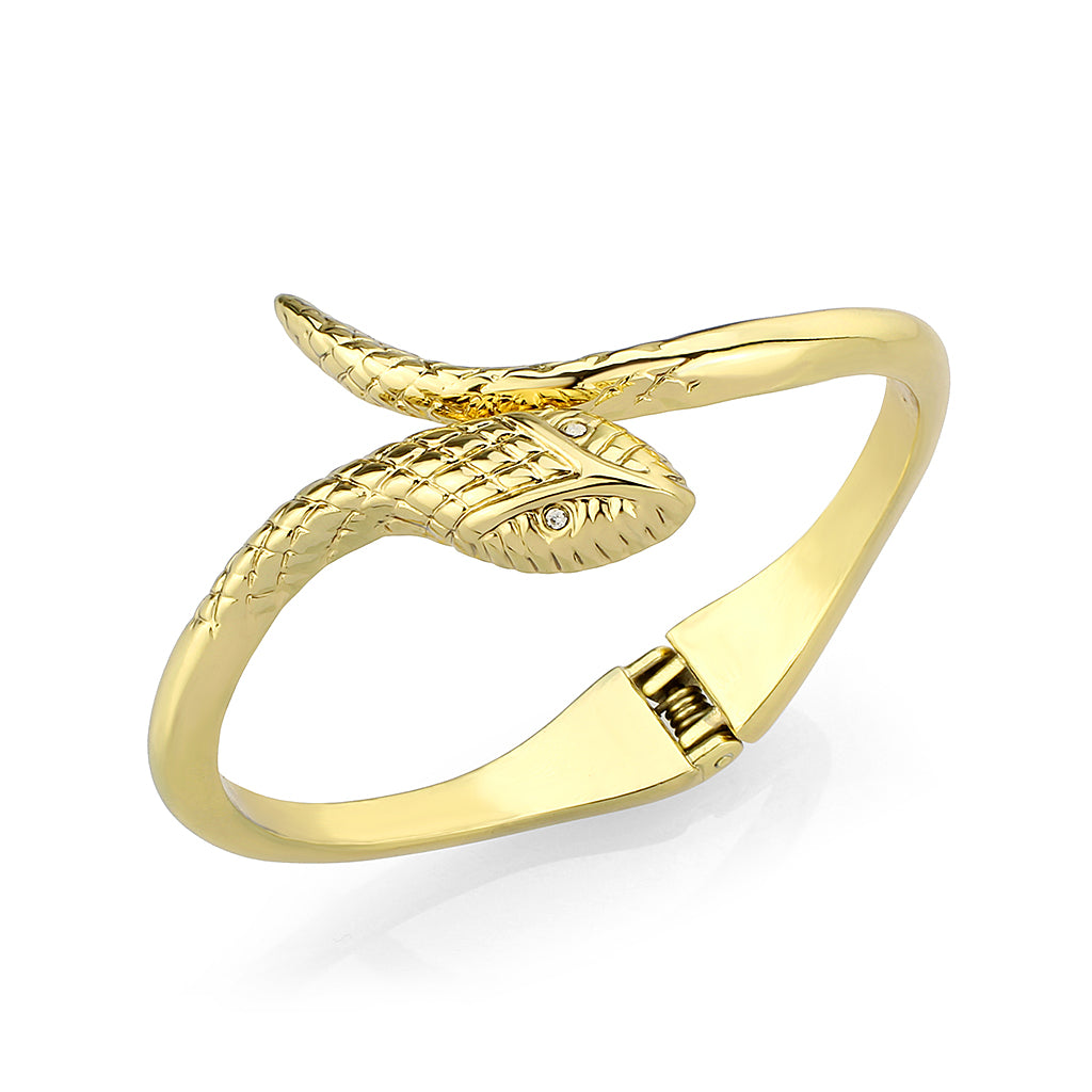 Flash Gold Plated Snake Bangle with Top Grade Crystals