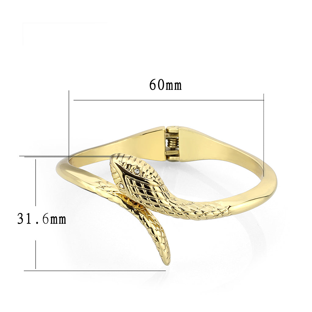 Flash Gold Plated Snake Bangle with Top Grade Crystals
