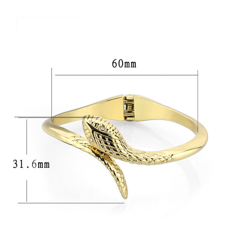 Flash Gold Plated Snake Bangle with Top Grade Crystals