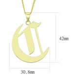 Gold Brass Chain Pendant with No Stone