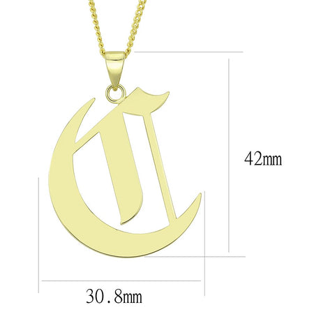 Gold Brass Chain Pendant with No Stone