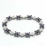 Rhodium Brass Jewelry Sets with AAA Grade CZ  in Amethyst