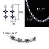 Rhodium Brass Jewelry Sets with AAA Grade CZ  in Amethyst